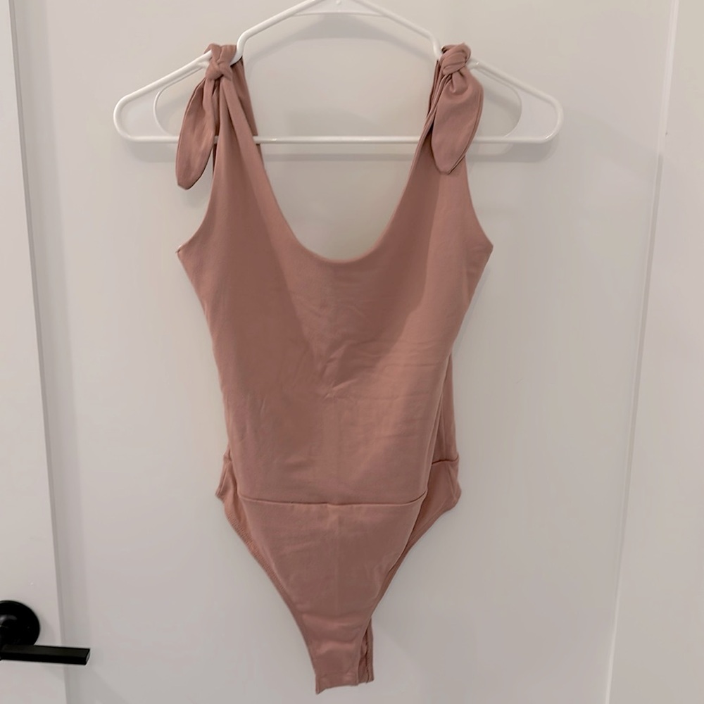 Blush pink thong bodysuit tank.